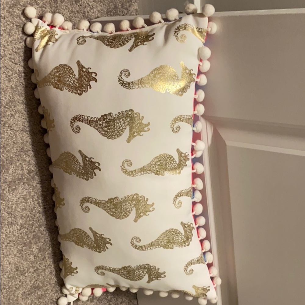 Lilly Pulitzer seahorse lumbar pillow
